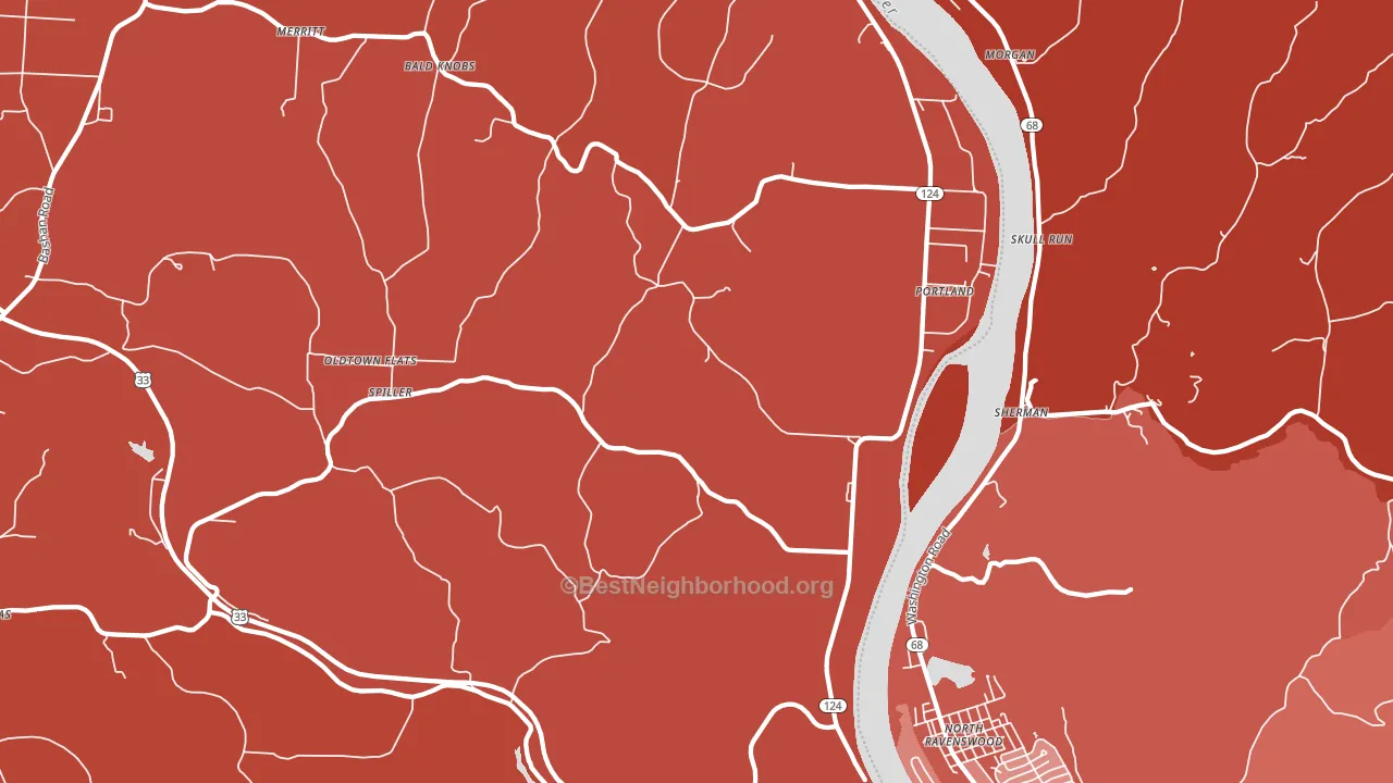 45770, OH block-group political-lean map