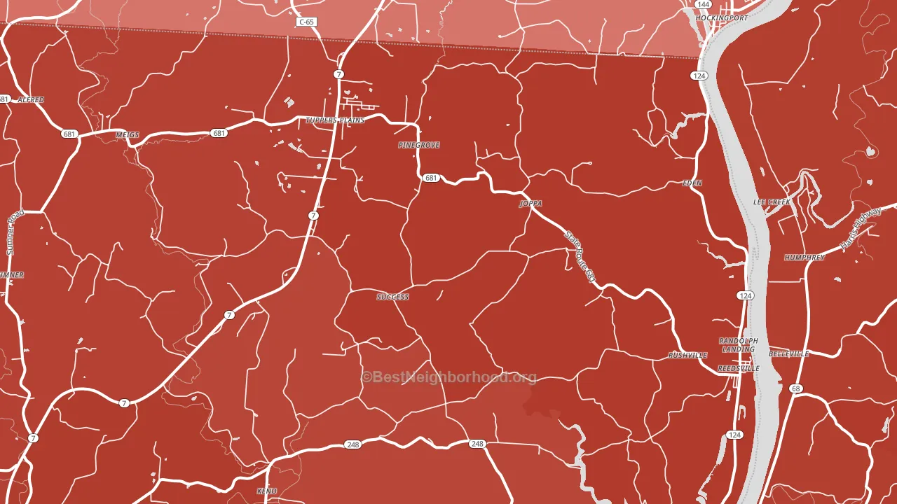 45772, OH block-group political-lean map