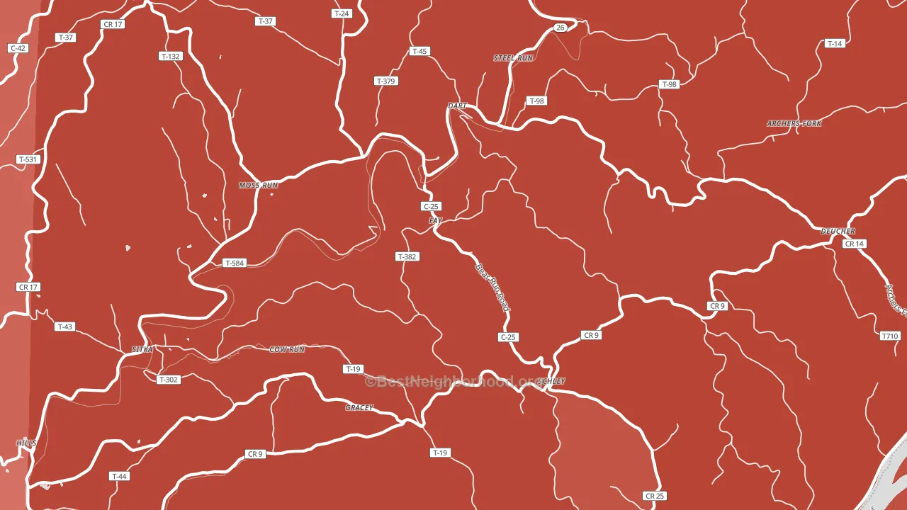 45773, OH block-group political-lean map