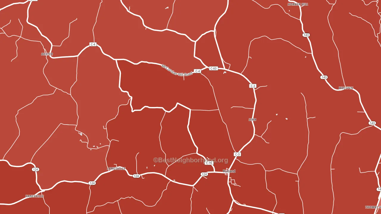 45775, OH block-group political-lean map