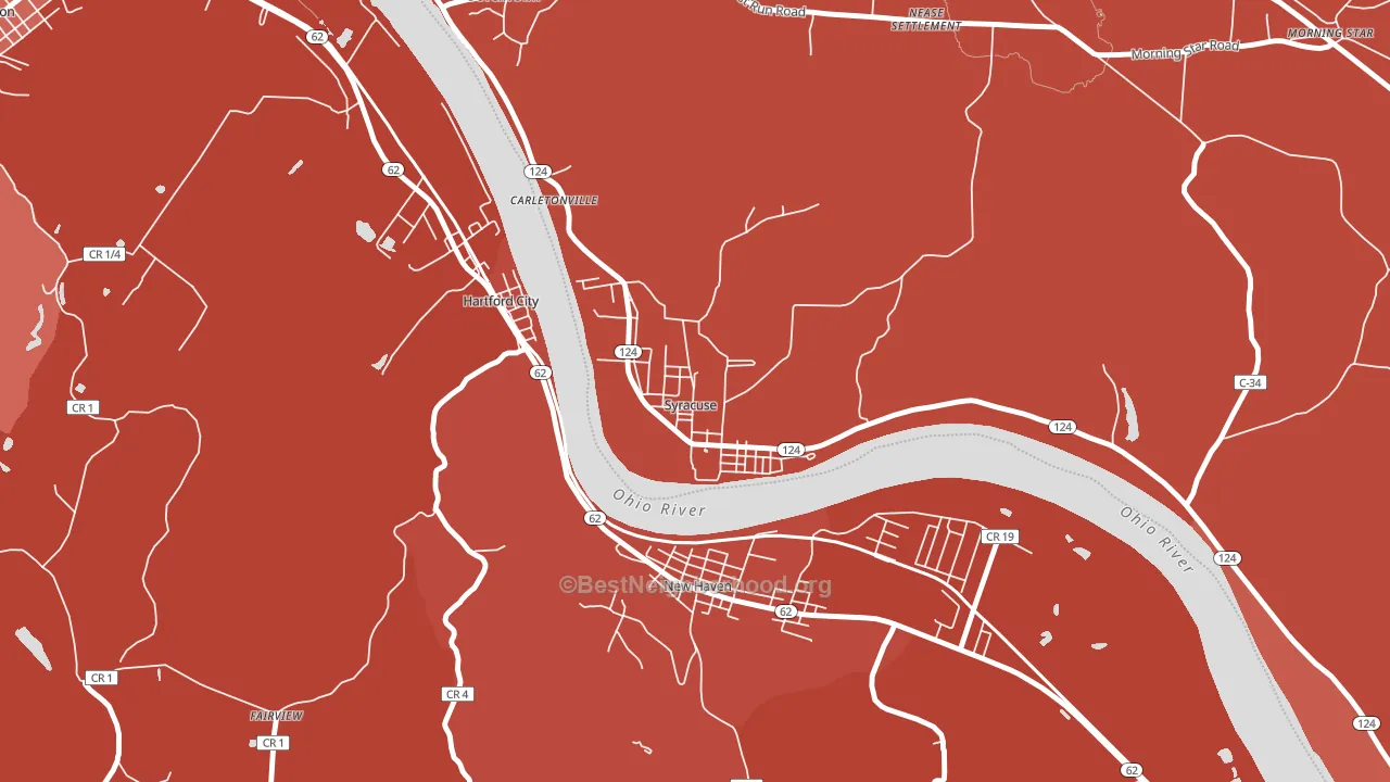 45779, OH block-group political-lean map