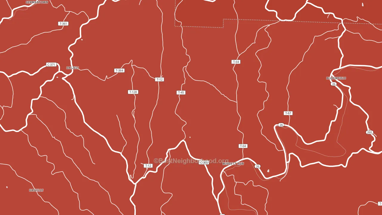 45789, OH block-group political-lean map