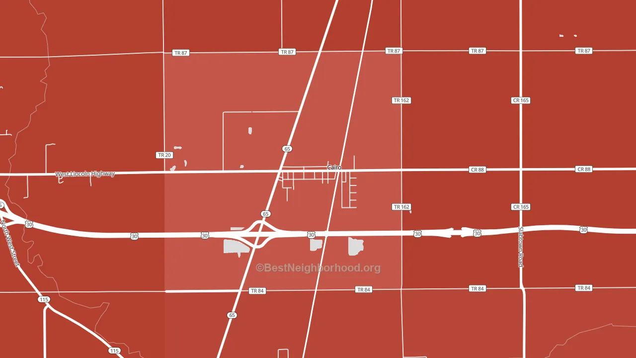 45820, OH block-group political-lean map