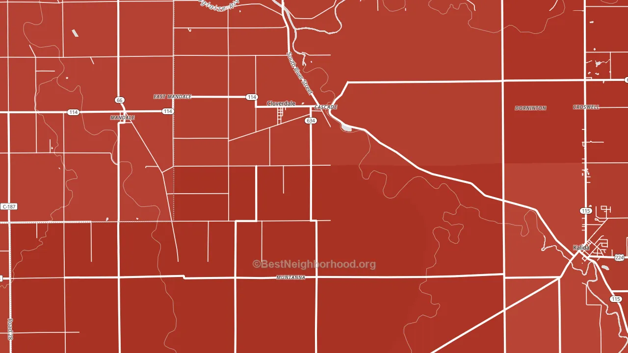 45827, OH block-group political-lean map