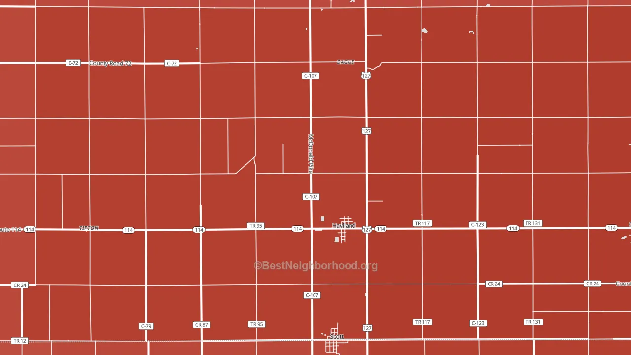45851, OH block-group political-lean map