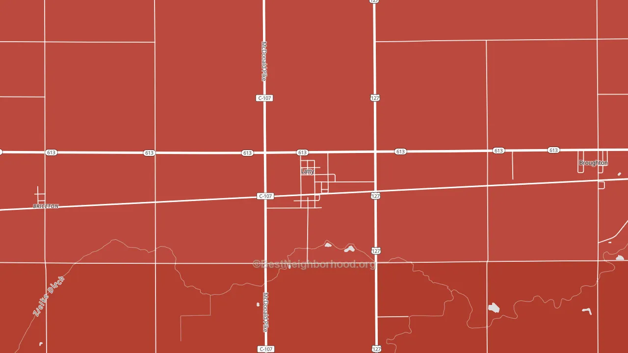 45855, OH block-group political-lean map
