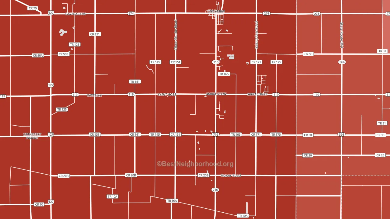 45860, OH block-group political-lean map