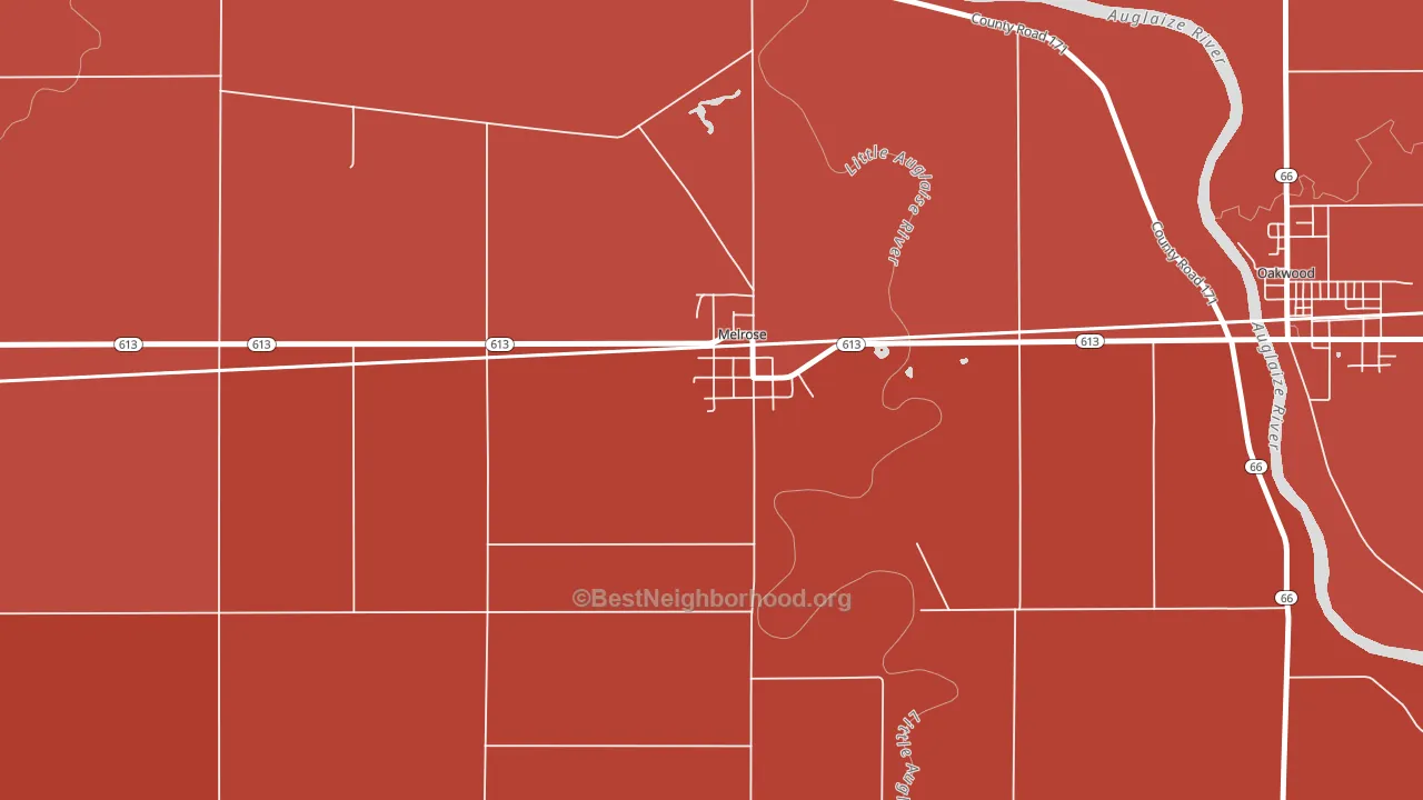 45861, OH block-group political-lean map