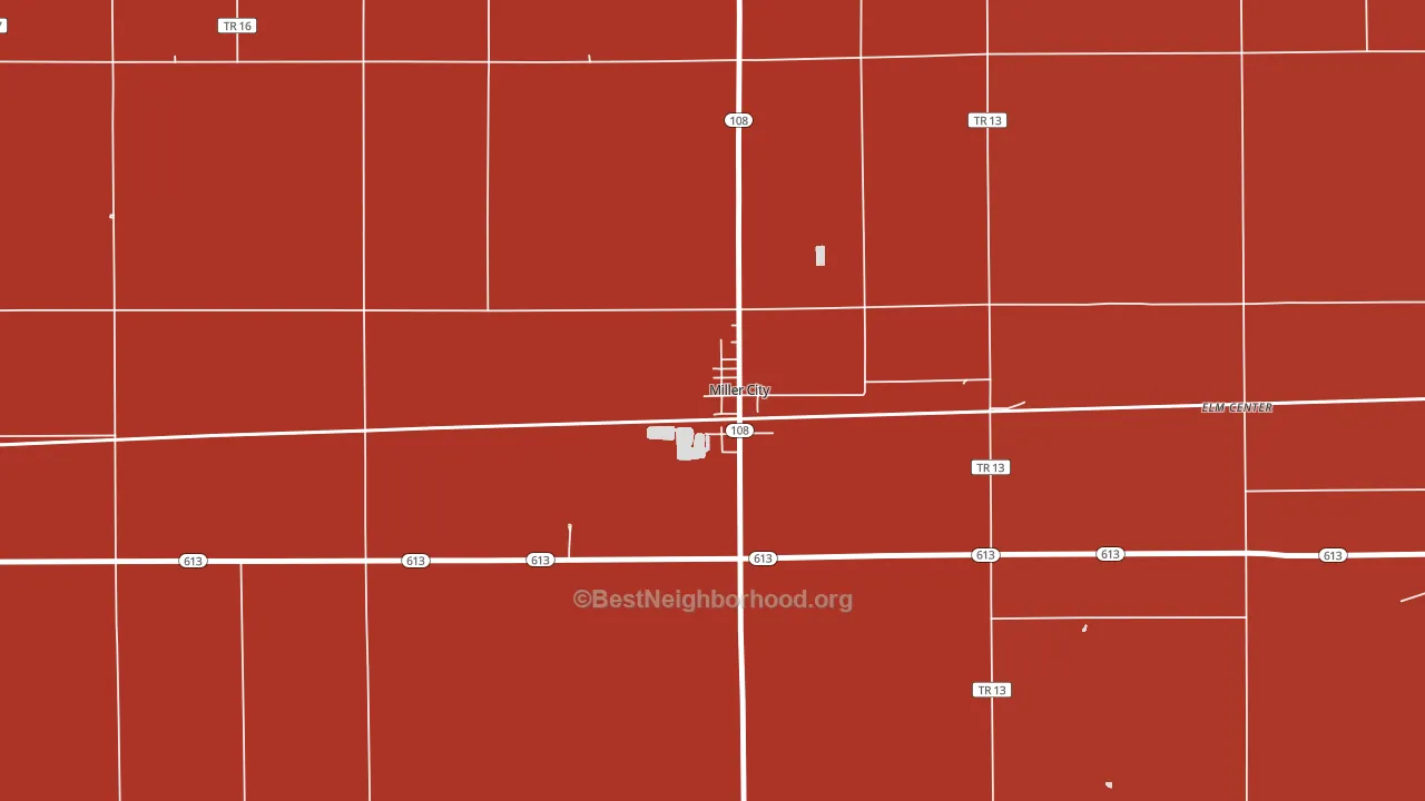 45864, OH block-group political-lean map