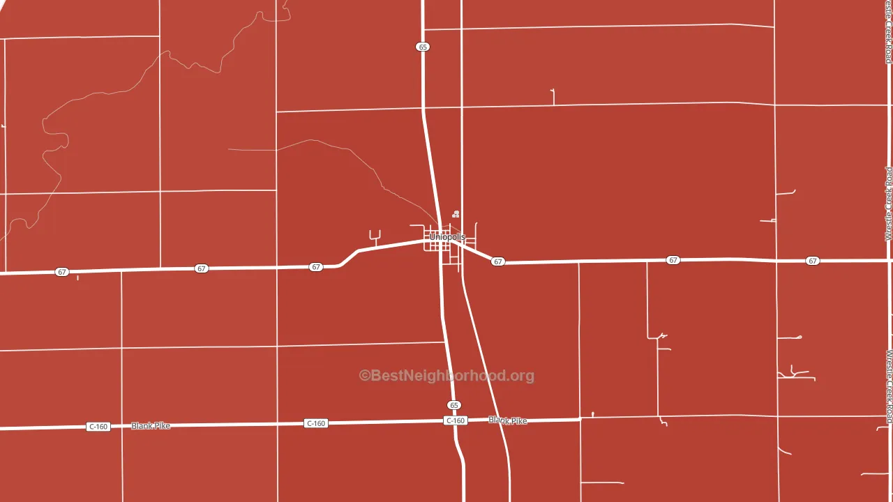 45888, OH block-group political-lean map