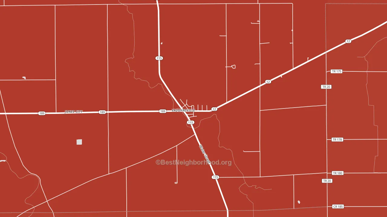 45893, OH block-group political-lean map