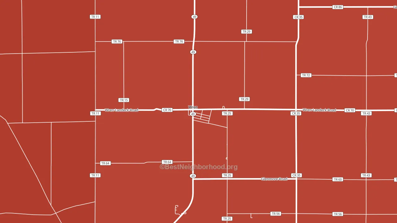45899, OH block-group political-lean map