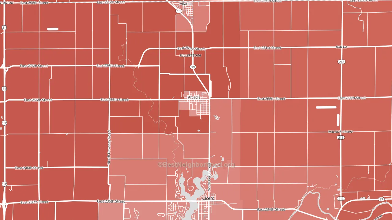 46030, IN block-group political-lean map