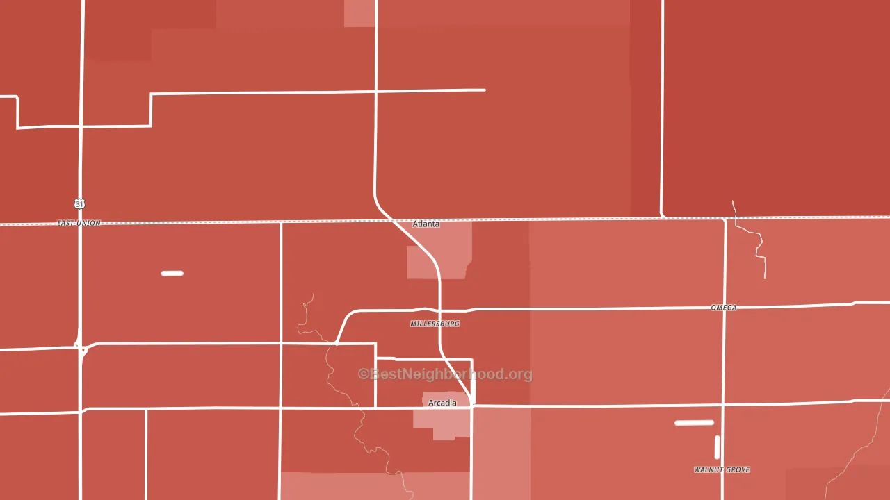 46031, IN block-group political-lean map