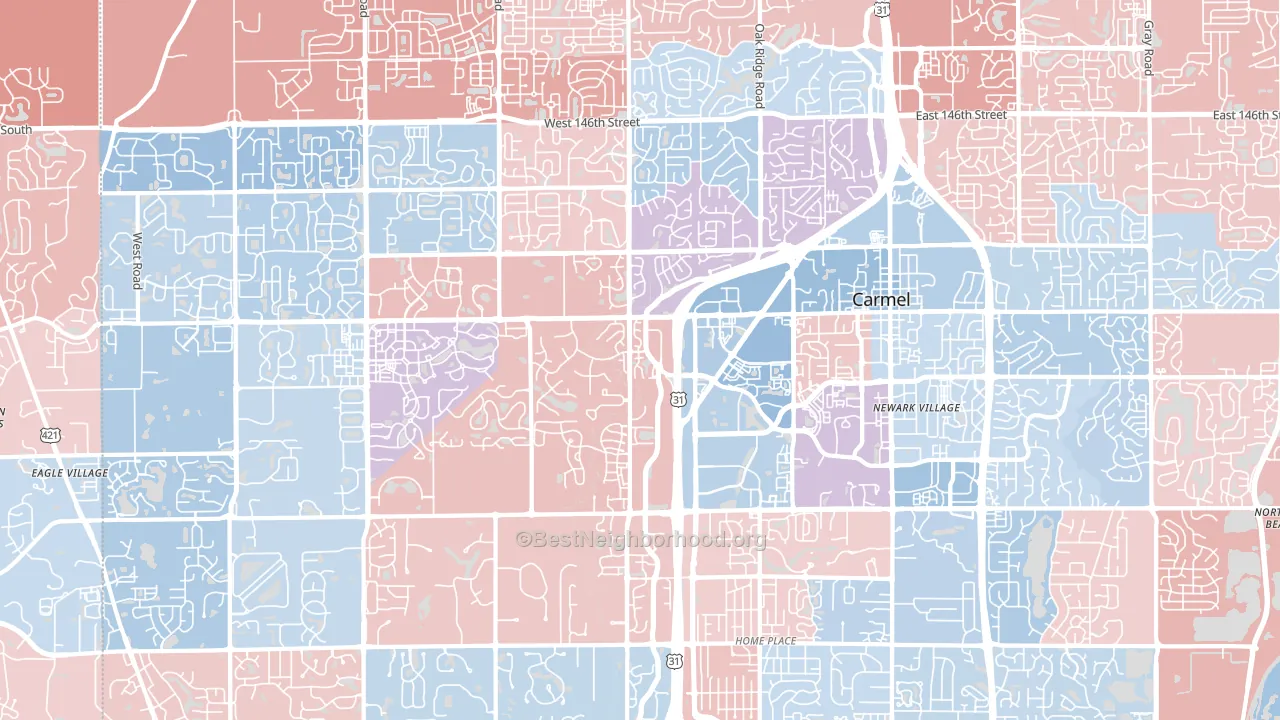 46032, IN block-group political-lean map