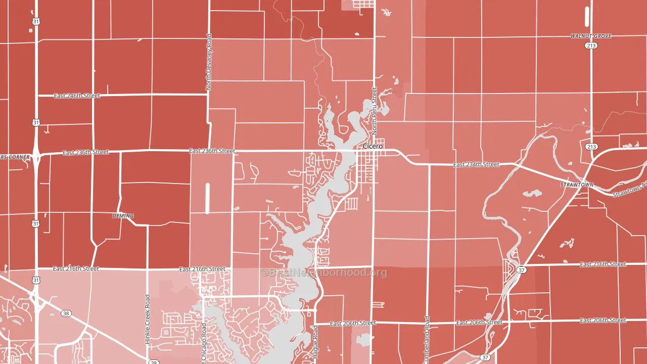 46034, IN block-group political-lean map