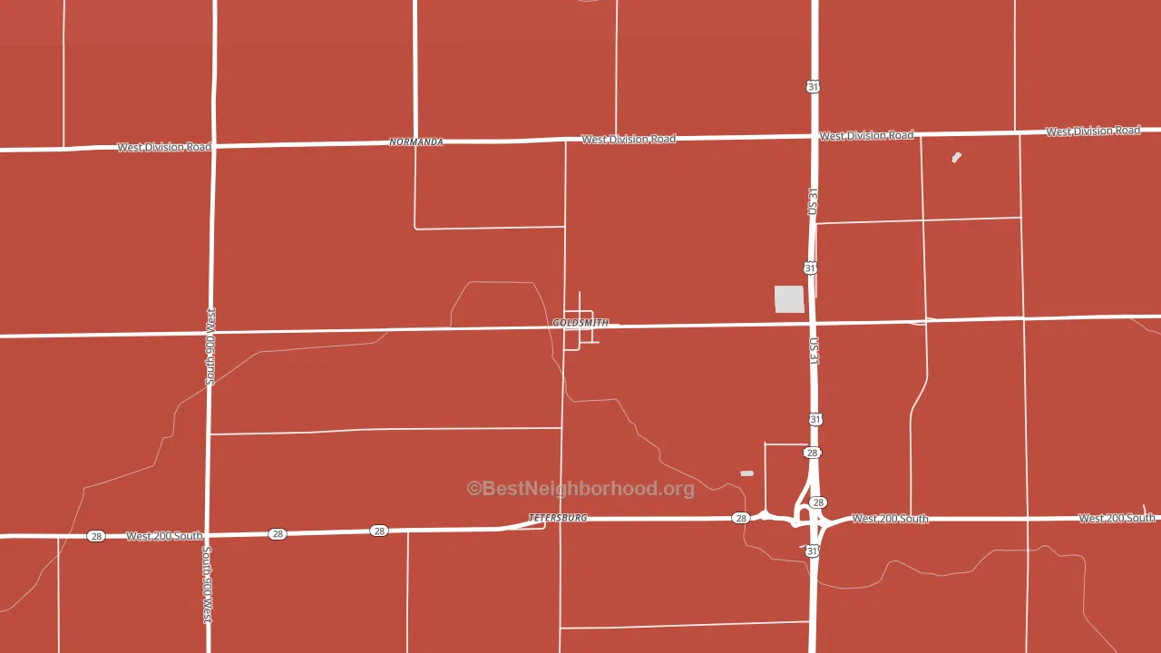 46045, IN block-group political-lean map