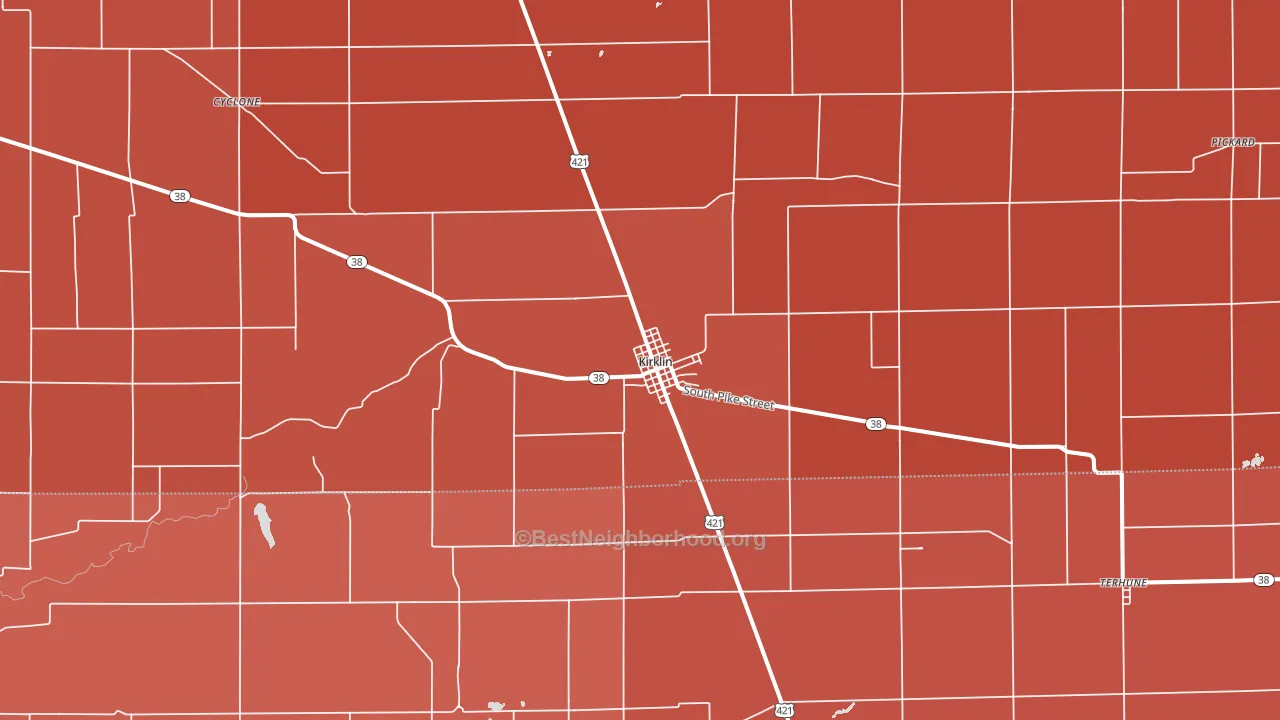 46050, IN block-group political-lean map