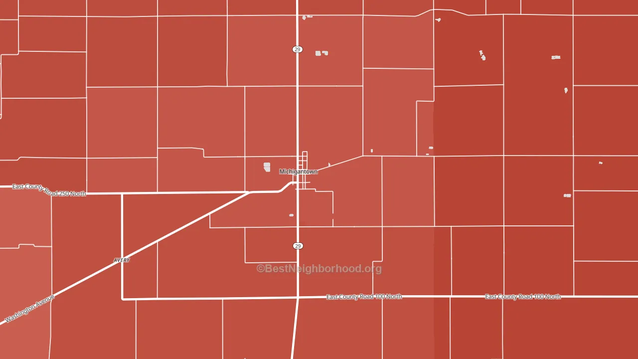 46057, IN block-group political-lean map