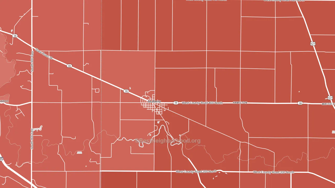 46058, IN block-group political-lean map