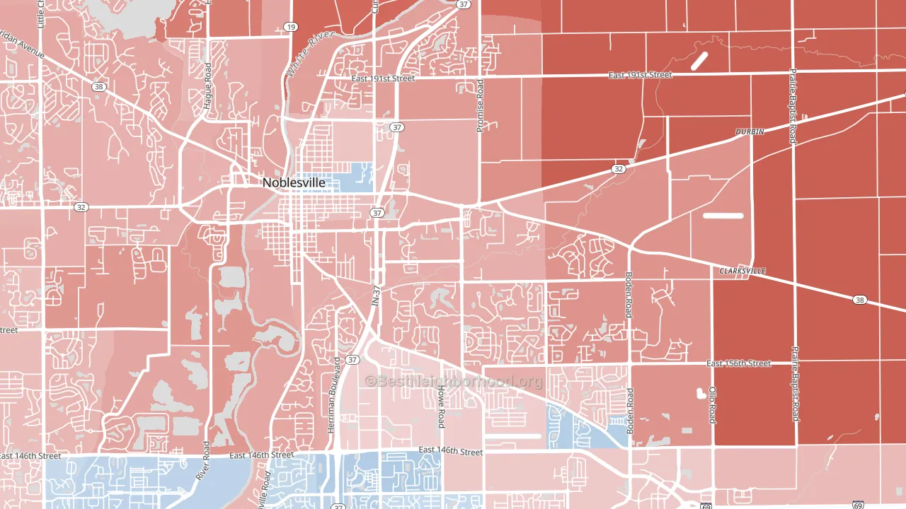 46060, IN block-group political-lean map