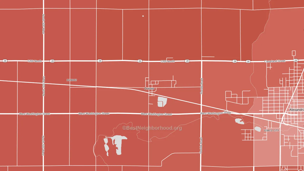 46063, IN block-group political-lean map