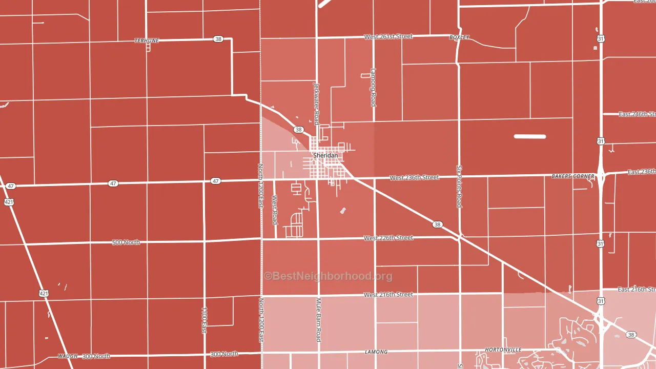 46069, IN block-group political-lean map