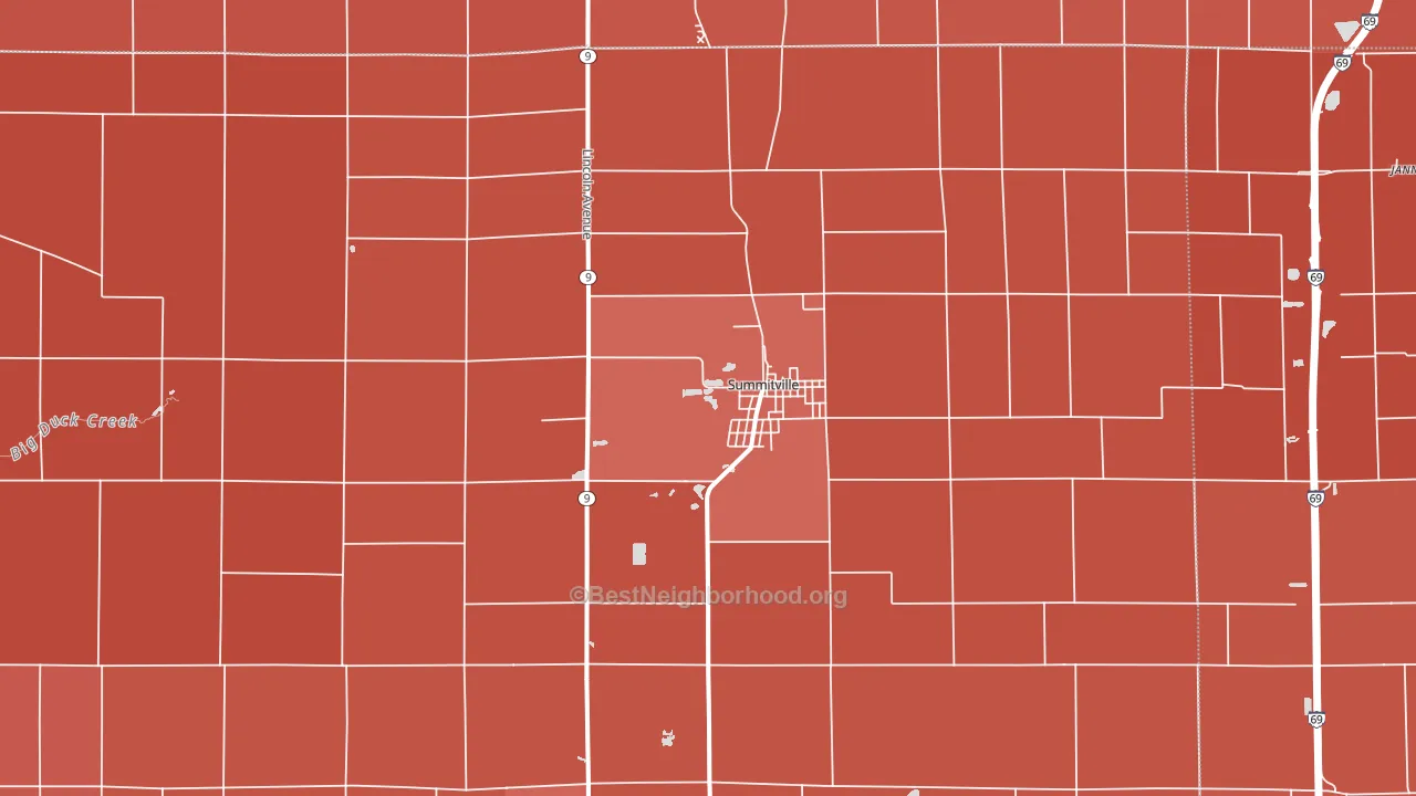 46070, IN block-group political-lean map