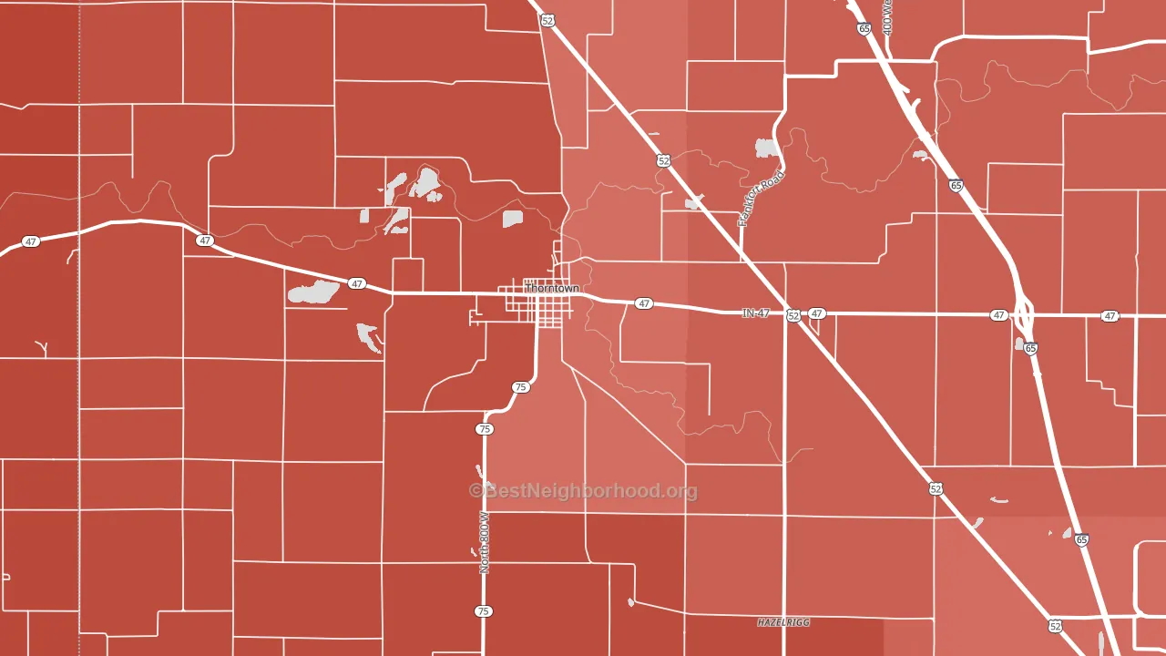 46071, IN block-group political-lean map