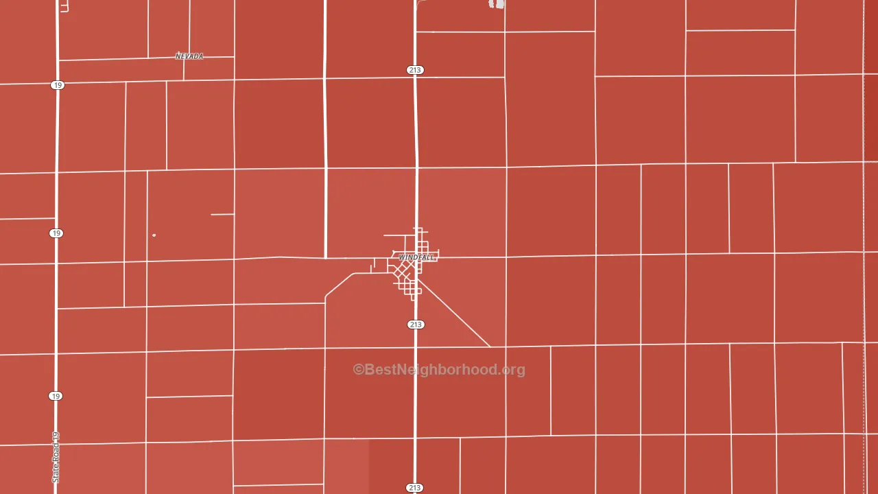 46076, IN block-group political-lean map