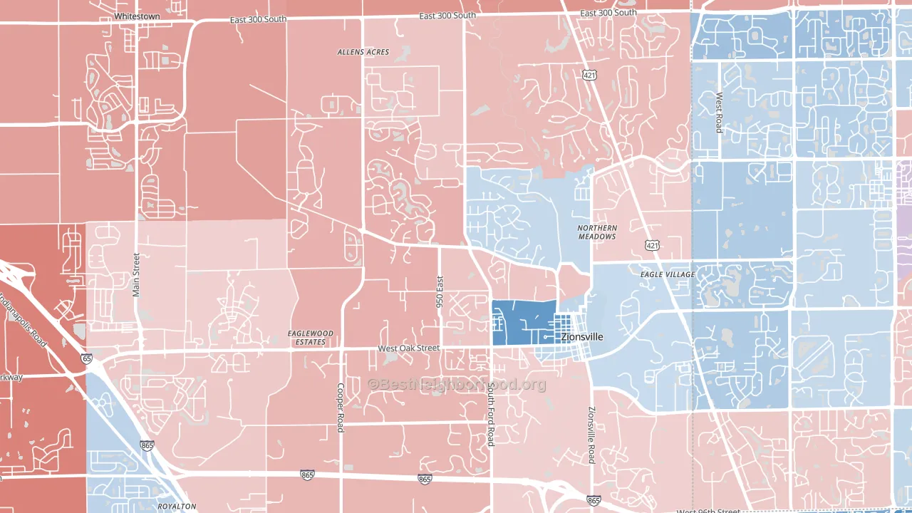 46077, IN block-group political-lean map