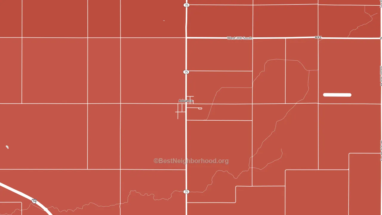 46102, IN block-group political-lean map