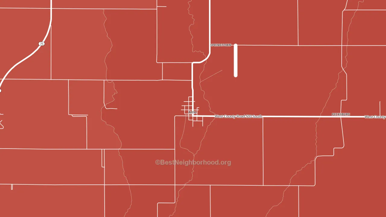 46103, IN block-group political-lean map