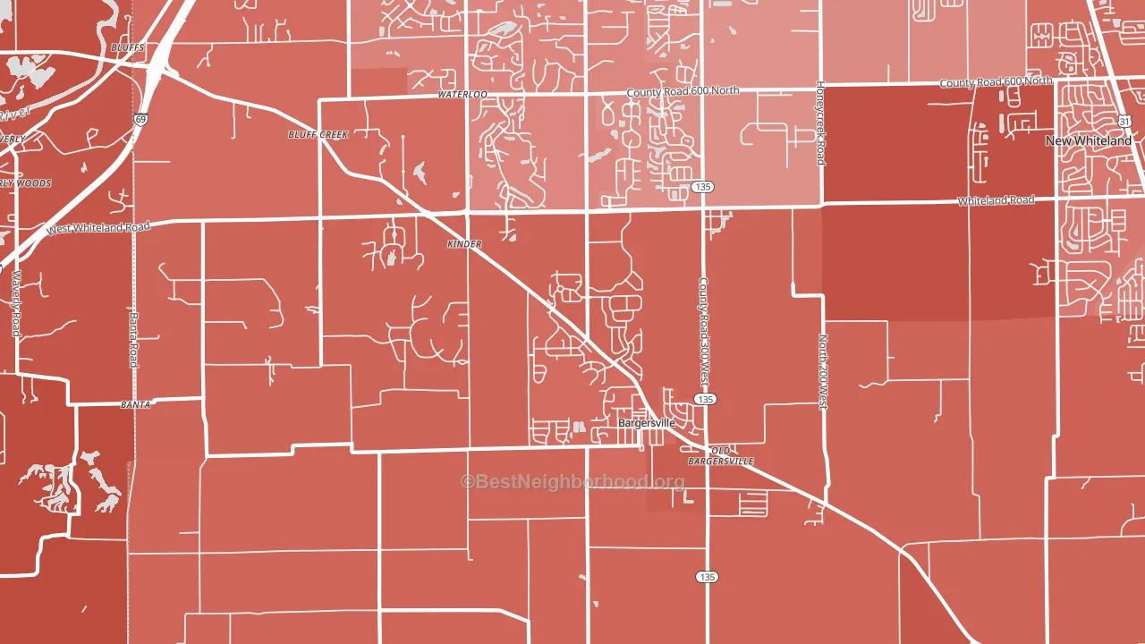 46106, IN block-group political-lean map