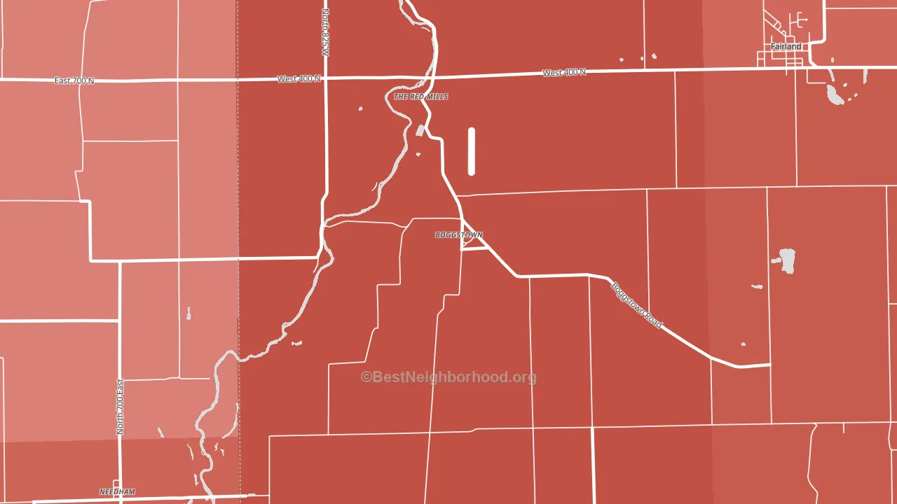 46110, IN block-group political-lean map