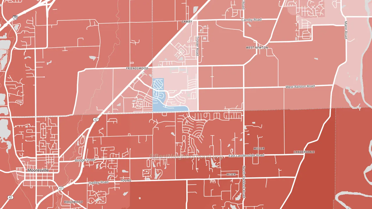 46113, IN block-group political-lean map