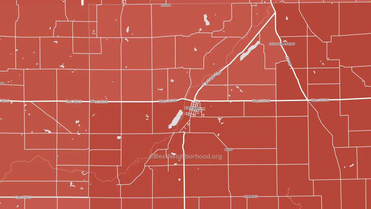 46115, IN block-group political-lean map
