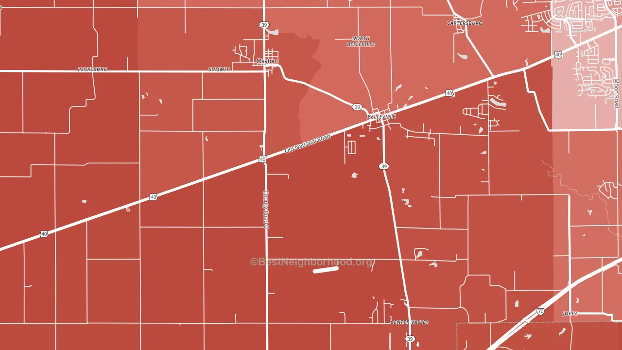 46118, IN block-group political-lean map