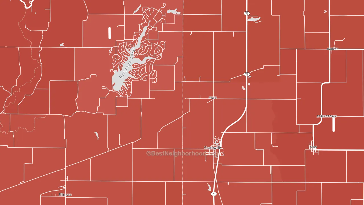 46121, IN block-group political-lean map