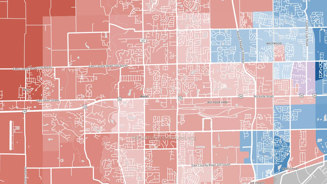 46123, IN block-group political-lean map