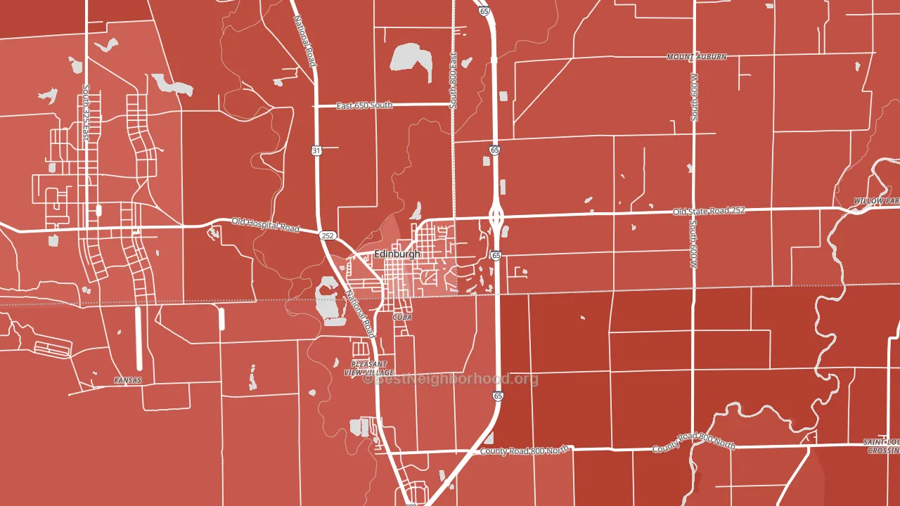 46124, IN block-group political-lean map