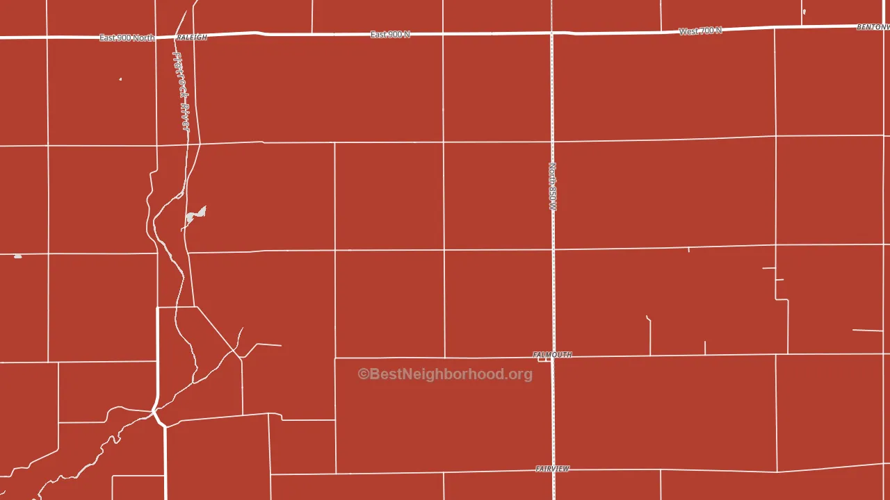 46127, IN block-group political-lean map