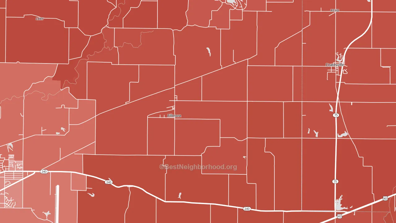 46128, IN block-group political-lean map