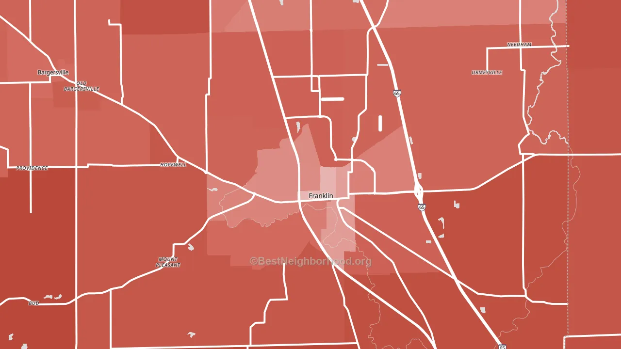 46131, IN block-group political-lean map