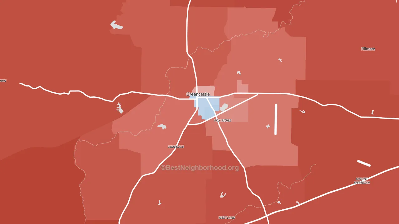 46135, IN block-group political-lean map