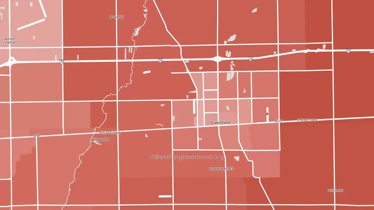 46140, IN block-group political-lean map