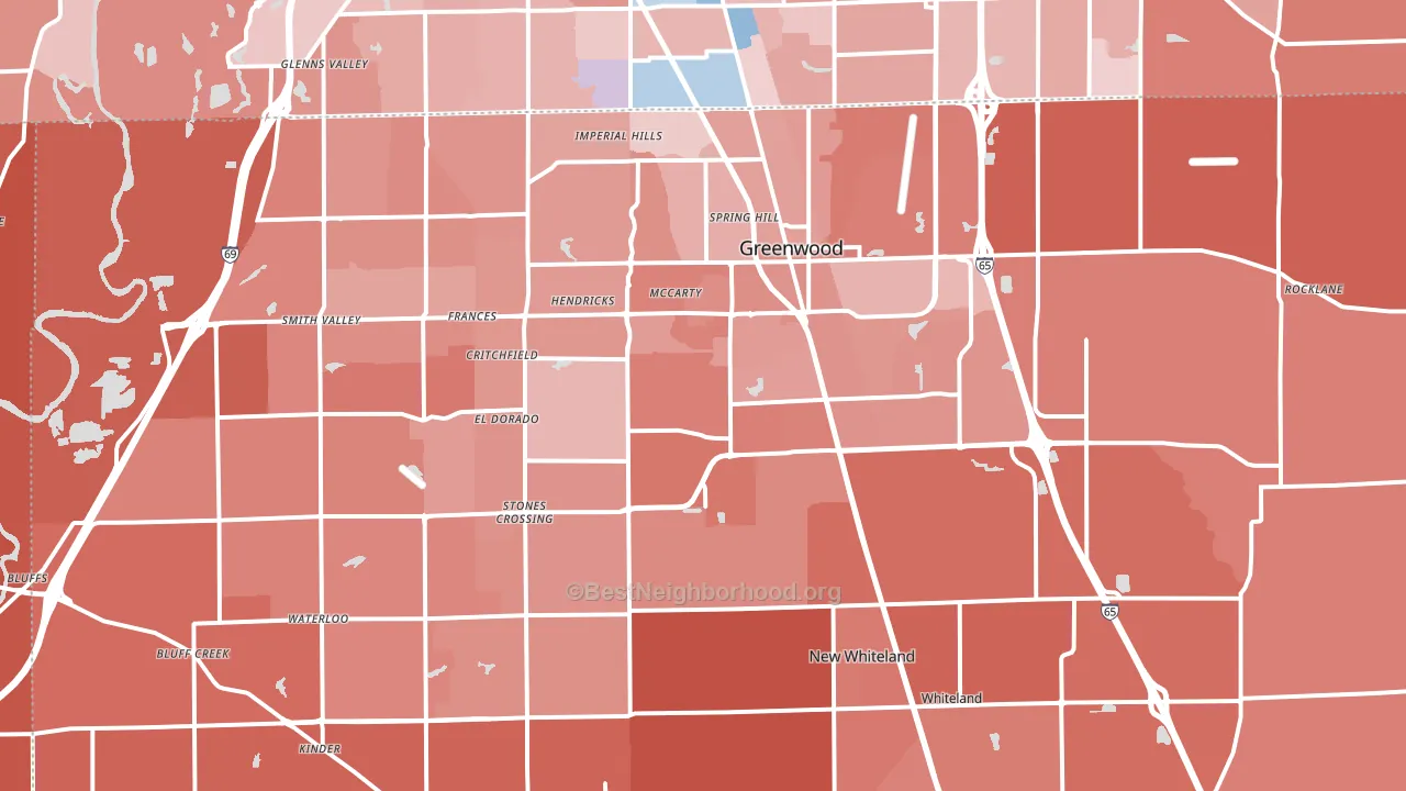 46143, IN block-group political-lean map