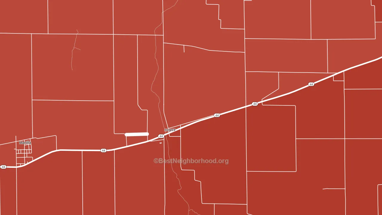 46146, IN block-group political-lean map