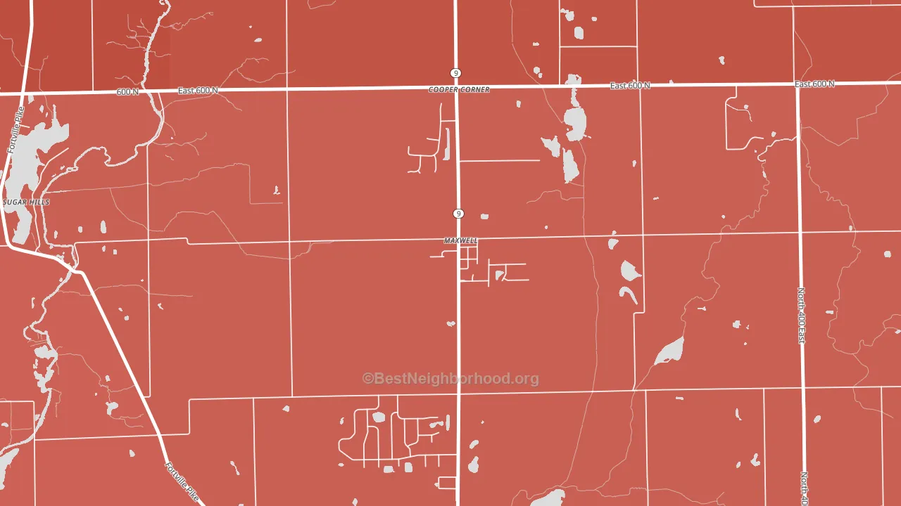 46154, IN block-group political-lean map