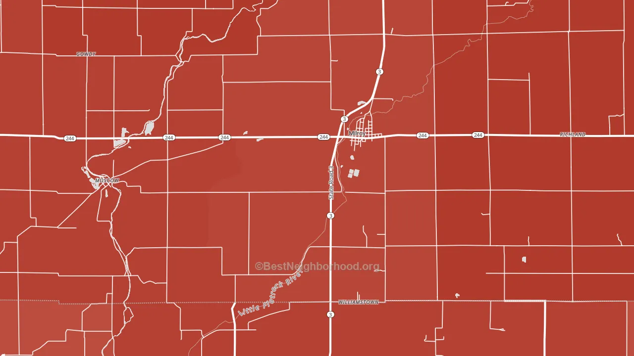 46156, IN block-group political-lean map